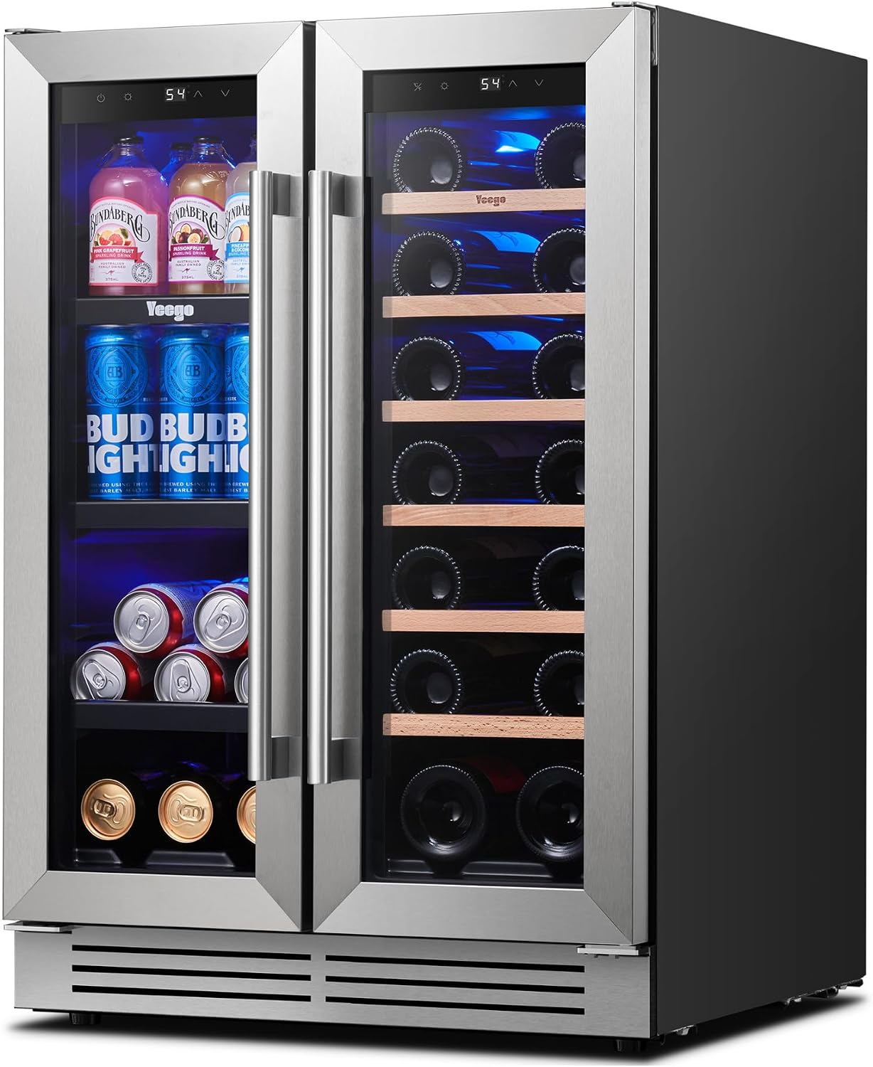 Wine Beer Dual Zone - Yeego 24 Inch Wine and Beverage