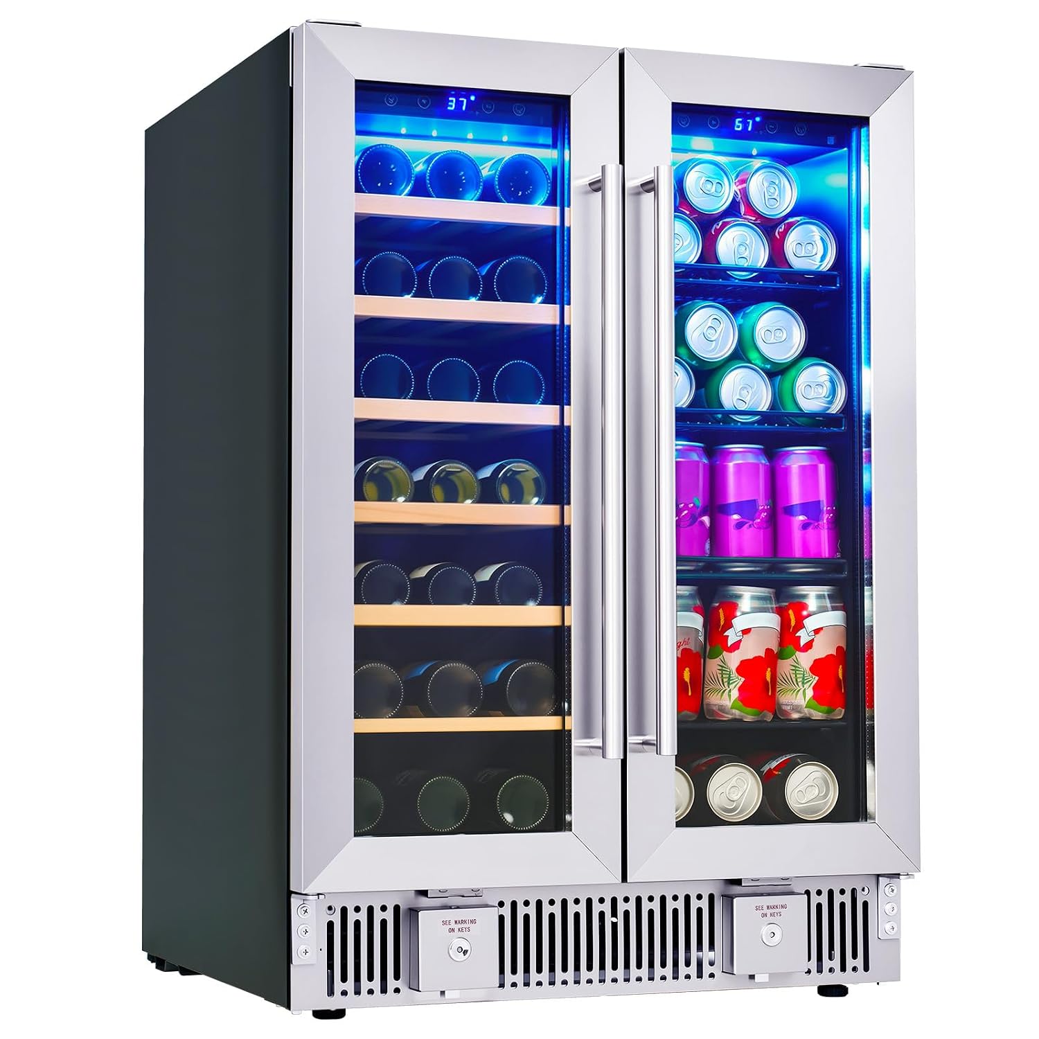 Wine Beer Dual Zone - Beverage Refrigerator, 24-Inch Dual Zone Wine