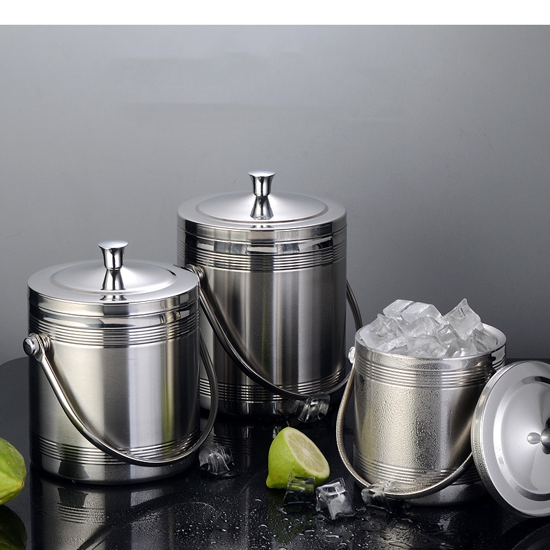 Whisky Beer And Wine - Thickened Stainless Steel Double-layer Ice Bucket