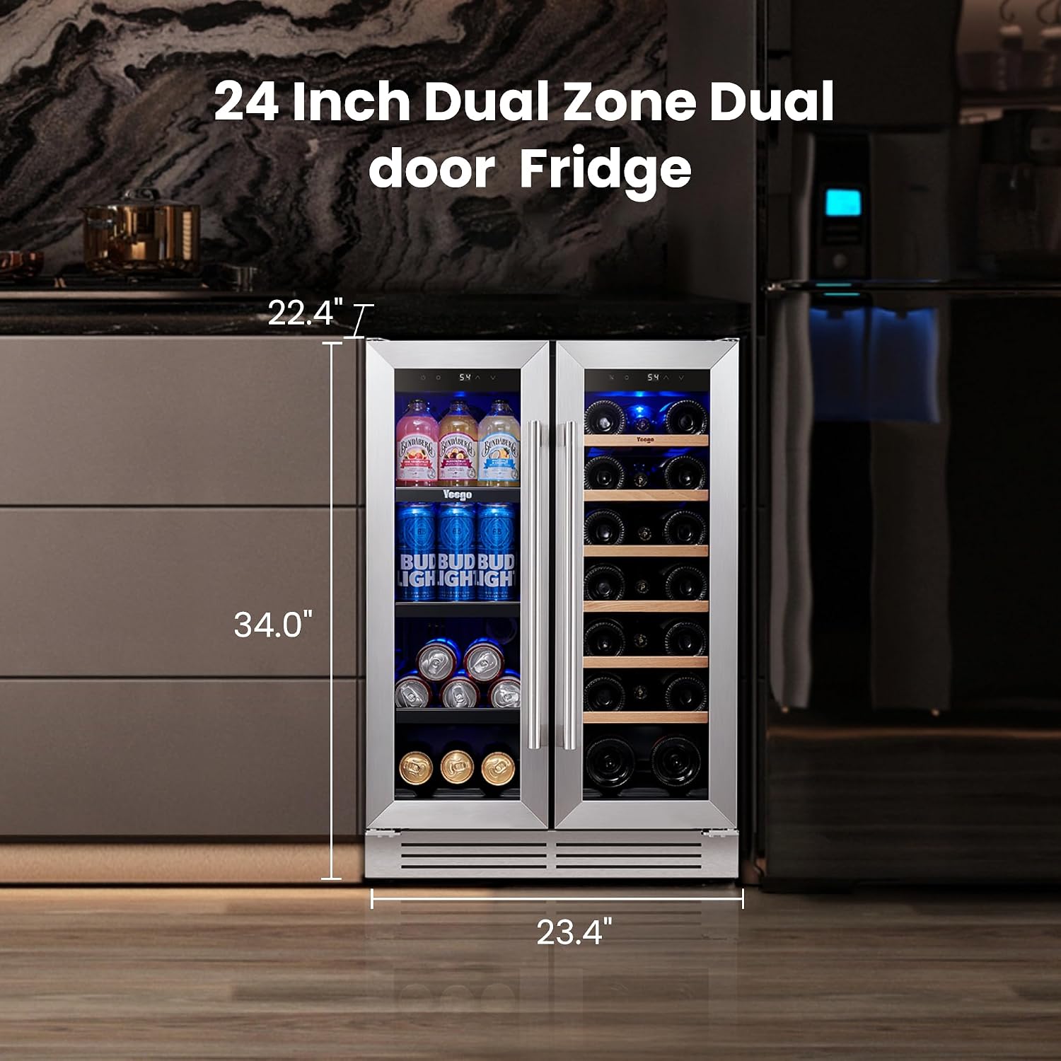 Yeego 24 Inch Wine and Beverag - Wine Beer Dual Zone recension och pris