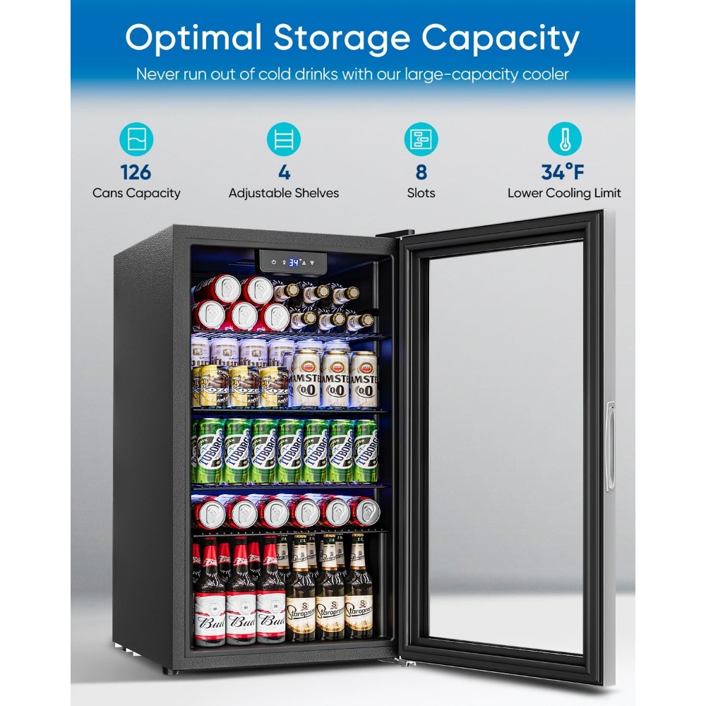 Beverage Refrigerator Cooler - - Wine Beer Fridge Small recension och pris