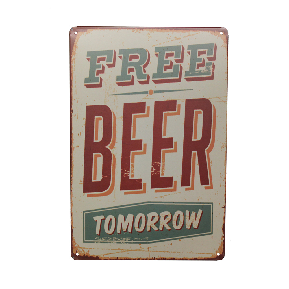 Free Beer Drink Tin Sign Wine  - Wine Beer Pub recension och pris