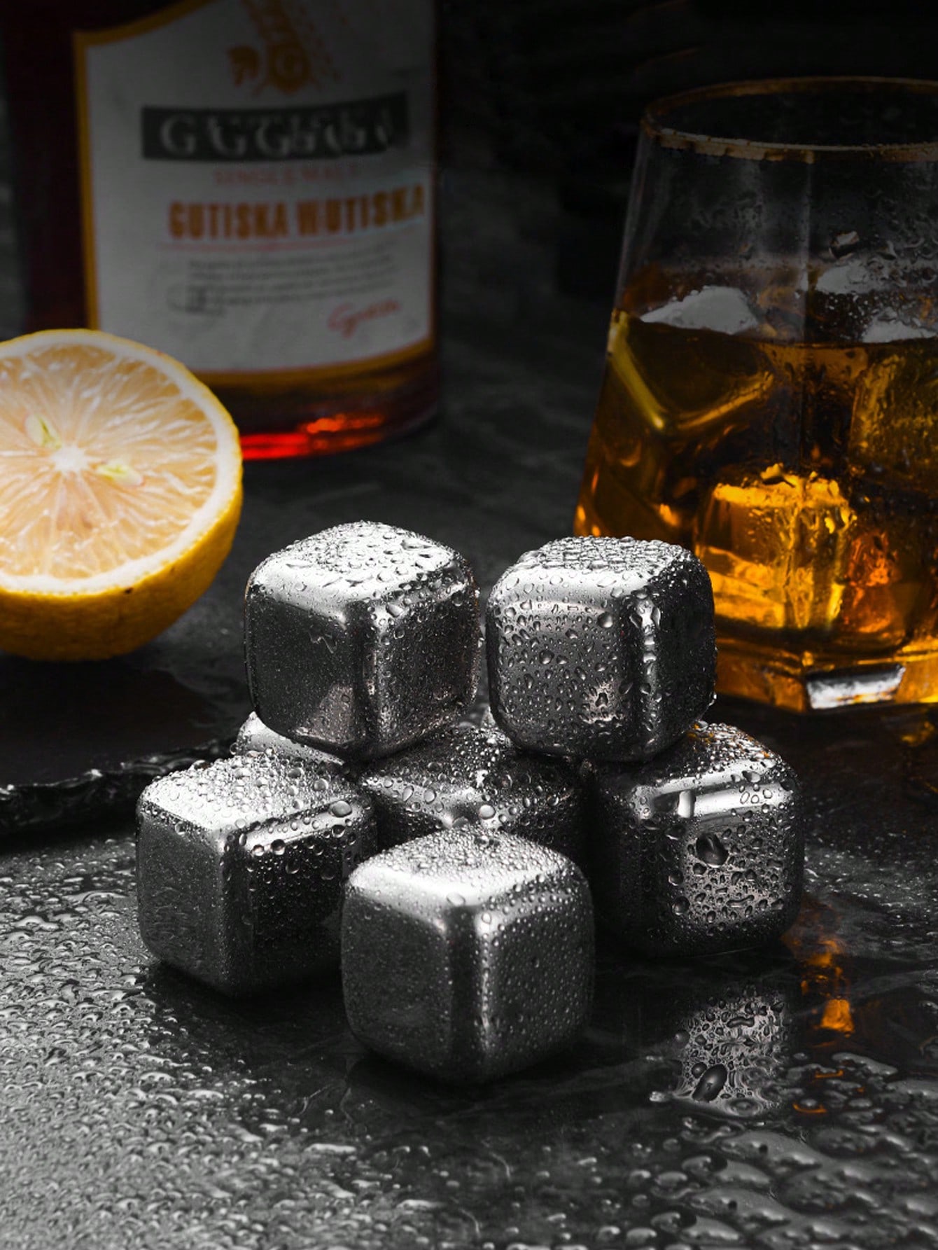 4pcs  Stainless Steel Ice Cube - Whiskey Stone Set recension och pris