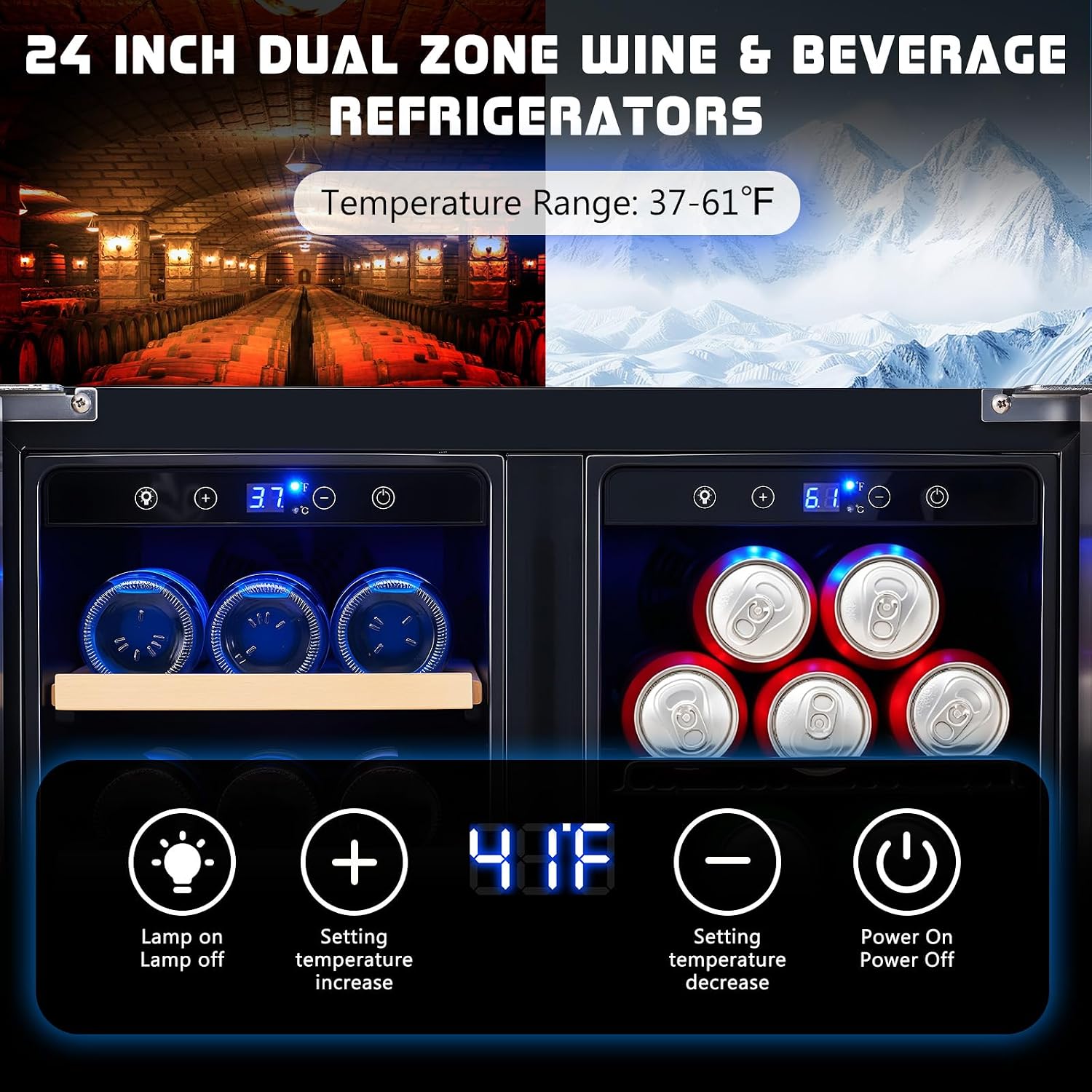 Beverage Refrigerator, 24-Inch - Wine Beer Dual Zone recension och pris