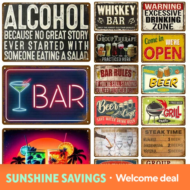 Metal Sign Whiskey Wine Alcoho - Wine Beer Brand recension och pris