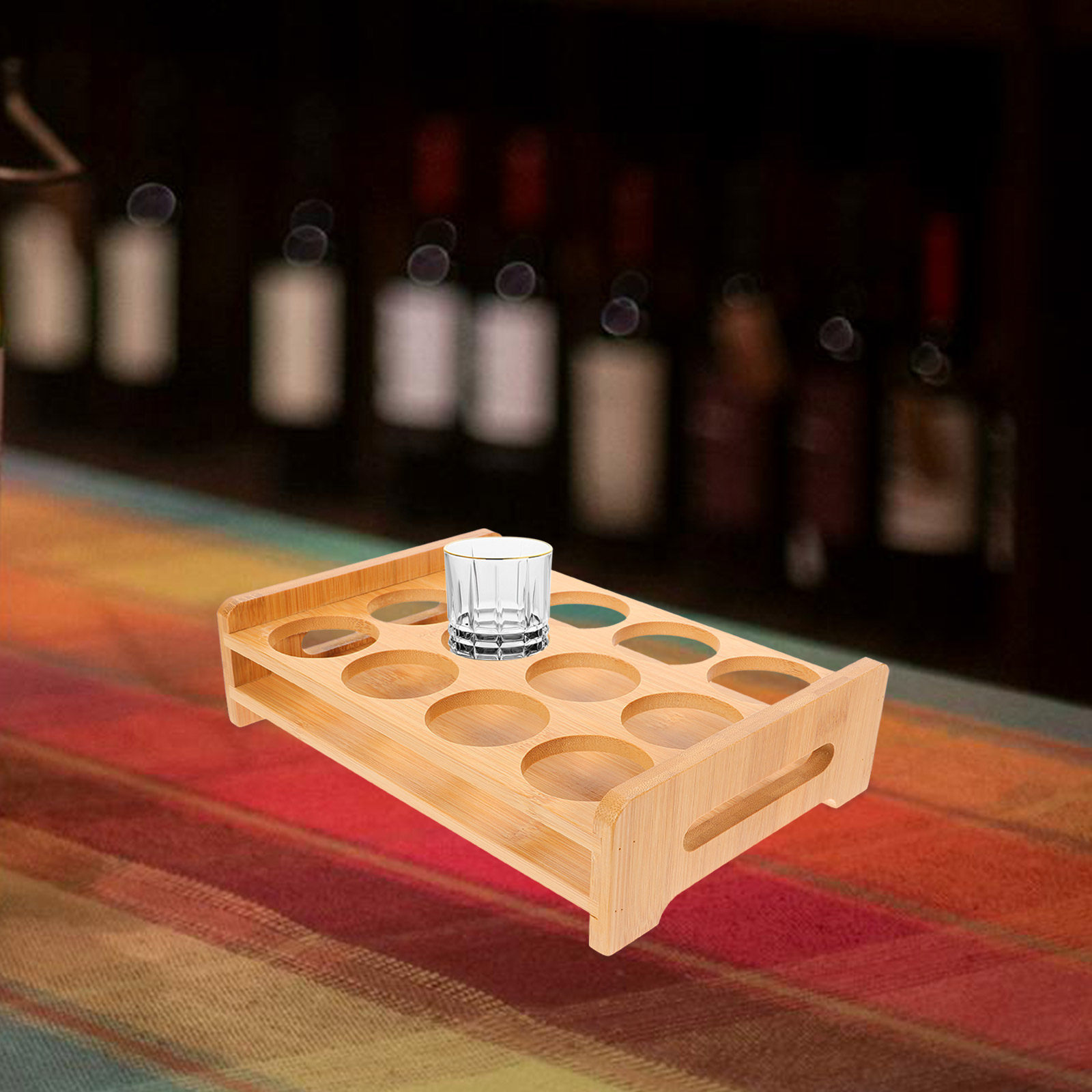 Bamboo Shot Glasses Holder Dis - Wine Beer Whiskey recension och pris