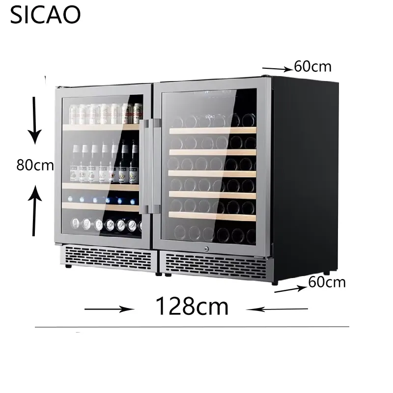 2 Door Wine Beer Fridge Glass  - Wine Beer Dual Zone recension och pris