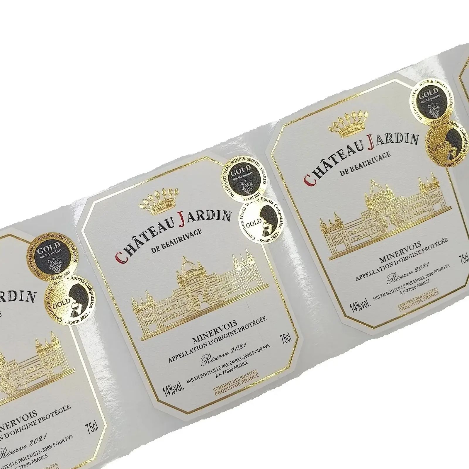 Custom Logo Sticker Gold Foil  - Whisky Beer And Wine recension och pris