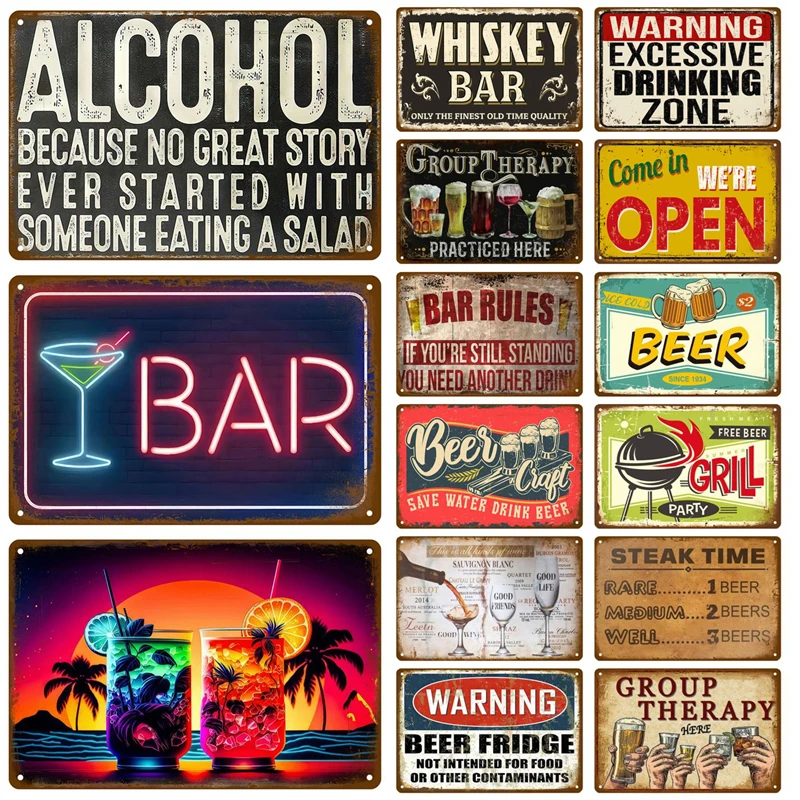 Metal Sign Whiskey Wine Alcoho - Wine Beer Brand recension och pris