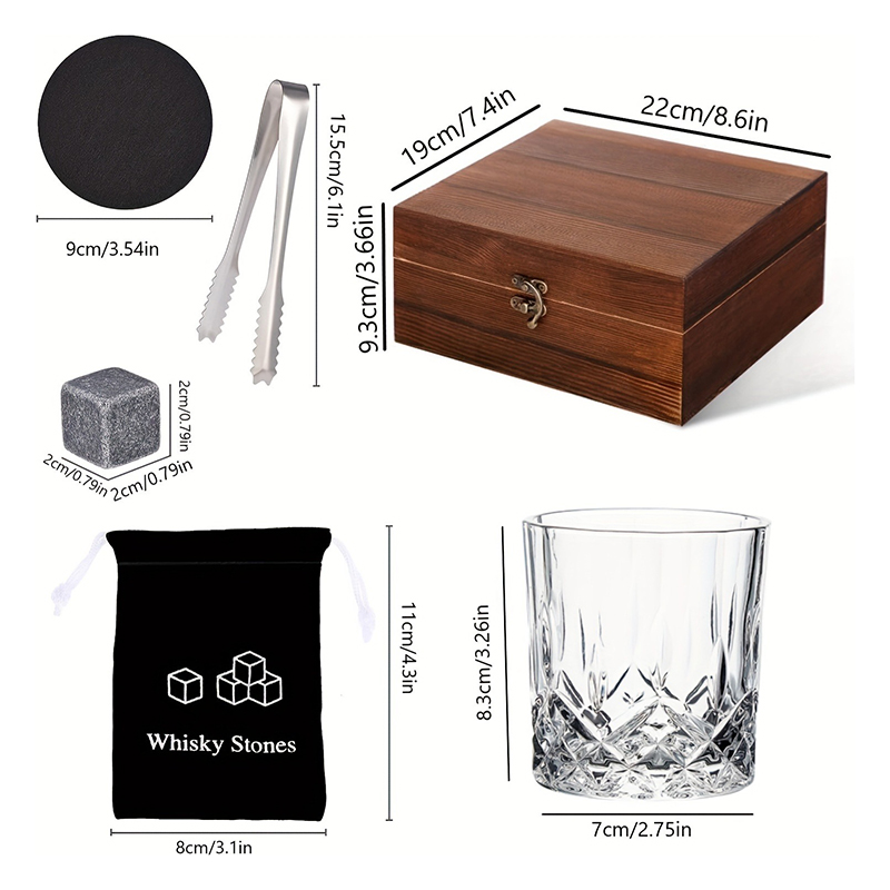 Whiskey Stones Gift Set, 8 Reu - Whiskey Stone Set recension och pris