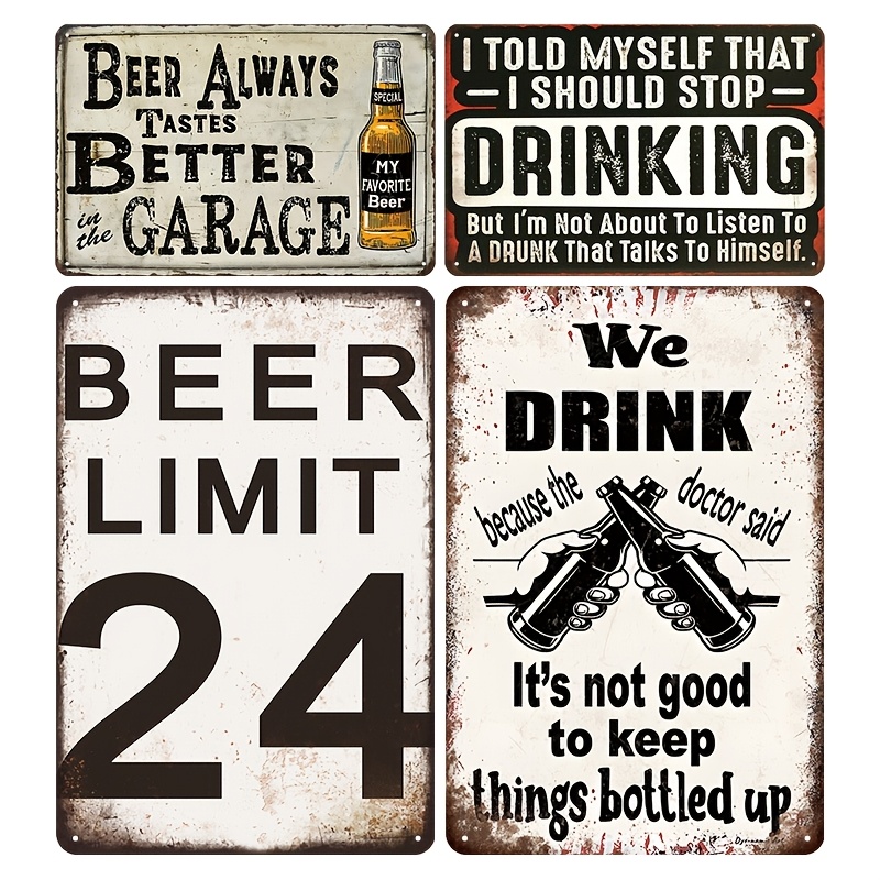4pcs Vintage Beer And Wine Met - Wine Beer Pub recension och pris