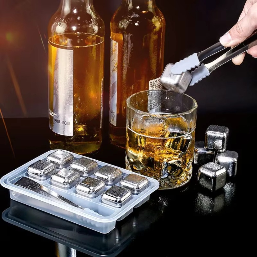 4/6/8 Pcs Stainless Steel Ice  - Whiskey Stone Set recension och pris