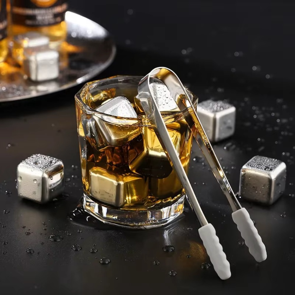 4/6/8 Pcs Stainless Steel Ice  - Whiskey Stone Set recension och pris