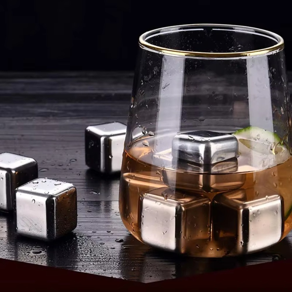 4/6/8 Pcs Stainless Steel Ice  - Whiskey Stone Set recension och pris